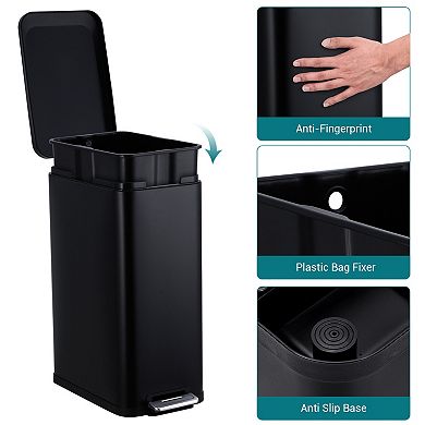 13.2 Gallon (50L) Kitchen Trash Can - Fingerprint-Proof Step Pedal - Removable Inner Bucket