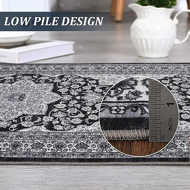 Washble Rug, Stain Resistant Anti Slip Backing Ultra-Thin Rugs