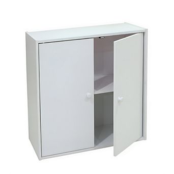 Kings Brand Furniture 2 Door Storage Organizer Bookcase, White