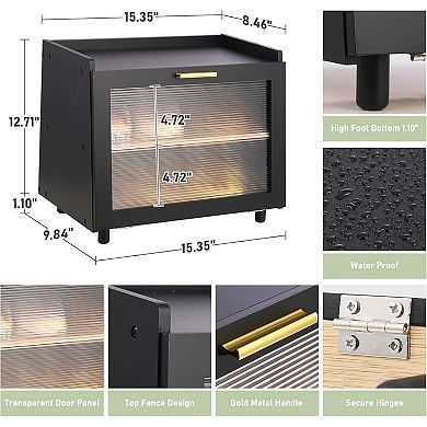 Double Layer Bread Box with Clear Acrylic Door, Large Bread Storage Container, Bread Box