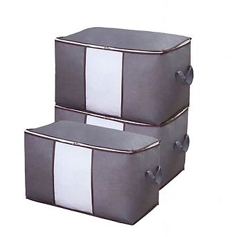 Swtroom 3 pc Clothes Storage Bag Large Clothes Organizer Closet Organization Storage Containers Bed