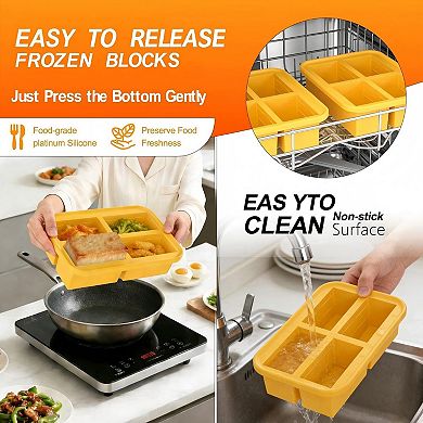 Silicone Freezing Trays 1-Cup Freezer Molds 2pc