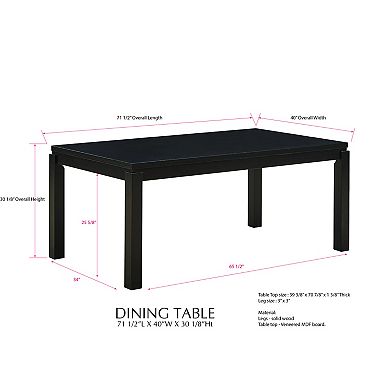 Kings Brand Furniture Modern Cappuccino Dining Table with Solid Wood Construction