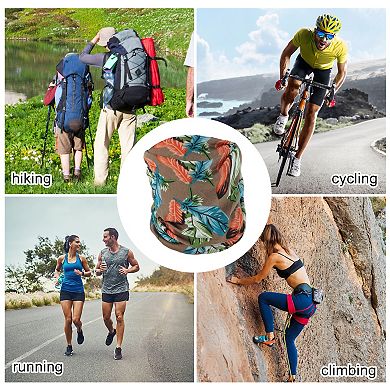 Feather Pattern Neck Gaiter for Outdoor Sports and Activities 1 Pc