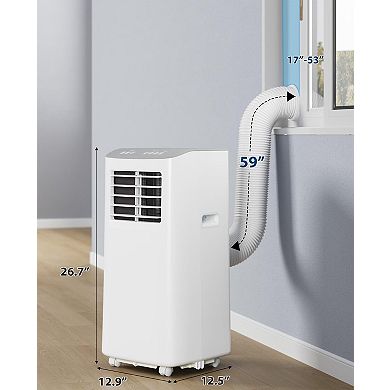 8000 BTU Portable Air Conditioner with Dehumidifier & Remote, Cools up to 350 Sq Ft