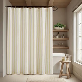 Brooklyn Loom Levi Stripe Fabric Shower Curtain