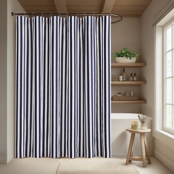 Brooklyn Loom Levi Stripe Fabric Shower Curtain
