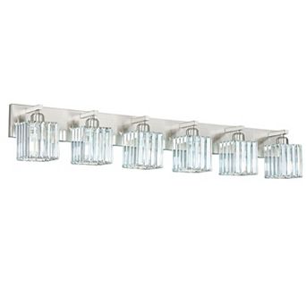 ZLAIQB 44.09" 6-Light Modern Crystal Bathroom Wall Lamp
