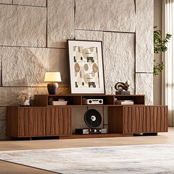 Expandable TV Stand, Adjustable Entertainment Center Media Console with Storage for TVs up to 100"