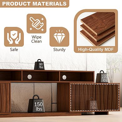 Expandable TV Stand, Adjustable Entertainment Center Media Console with Storage for TVs up to 100"