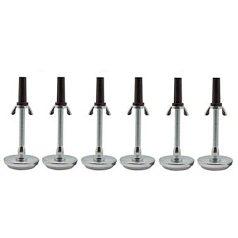 Kings Brand Furniture Set of Six Adjustable Metal Bed Frame Glides with Nylon Floor Protecting Base