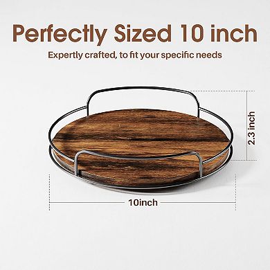 10'' Lazy Susan Wooden Turntable Countertop