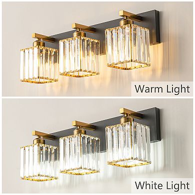 ZLAIQB 20.47" 3-Light Modern Crystal Bathroom Wall Lamp