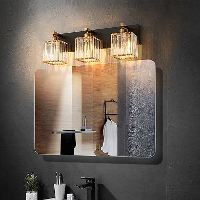 ZLAIQB 20.47" 3-Light Modern Crystal Bathroom Wall Lamp