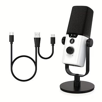 XLR/USB RGB Podcast Mic, One-Touch Mute, 3.5mm Monitor for PC/Phone/PS4/PS5