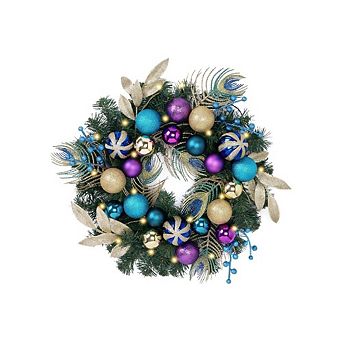 Christmas Wreath with Peacock Feathers