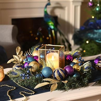 Christmas Wreath with Peacock Feathers