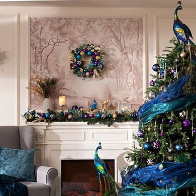 Christmas Wreath with Peacock Feathers