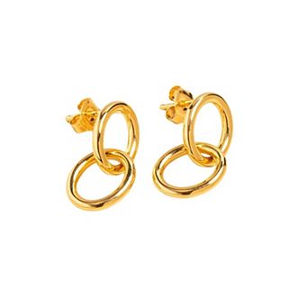 Belinda Jewelz 18k Gold Plated Vermeil Chain Drop Stud Earrings