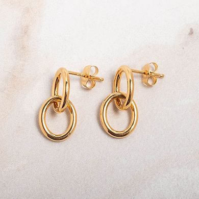 Belinda Jewelz 18k Gold Plated Vermeil Chain Drop Stud Earrings