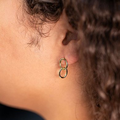 Belinda Jewelz 18k Gold Plated Vermeil Chain Drop Stud Earrings