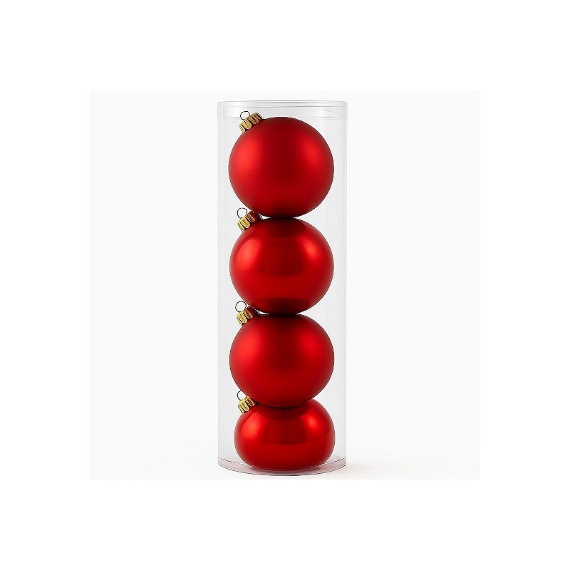 Krebs Red Shatterproof Ornaments 4-Pack