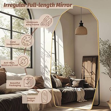 Irregular Full Length Gold Mirror