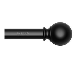Curtain Rod for Windows 18-45 Inch, Black 5/8 Inch Small Window Treatment Rods, Matte Black