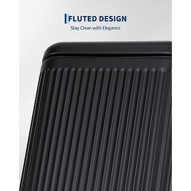 Garvee 8 gal Kitchen Trash Can with Fluted Design, Step Garbage Can with Soft-Close Lid