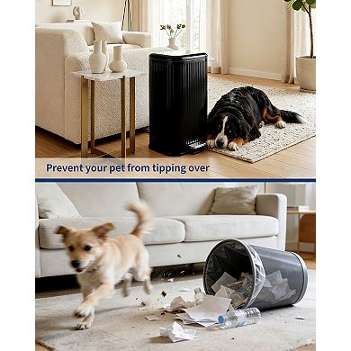 Garvee 8 gal Kitchen Trash Can with Fluted Design, Step Garbage Can with Soft-Close Lid