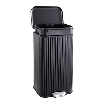 Garvee 8 gal Kitchen Trash Can with Fluted Design, Step Garbage Can with Soft-Close Lid