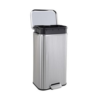 Garvee 8 gal Kitchen Trash Can with Fluted Design, Step Garbage Can with Soft-Close Lid