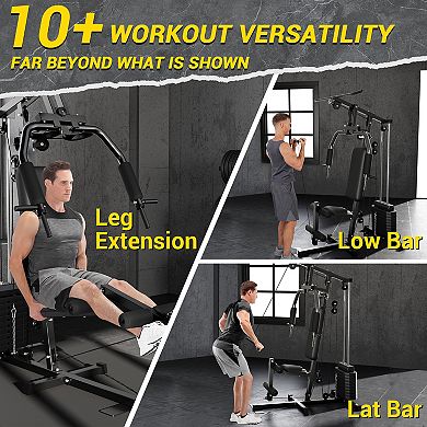All-in-One Home Gym System,100 LBS Weight Stack,Full Body Strength Training Machine