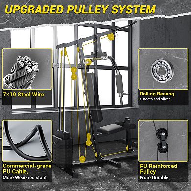 All-in-One Home Gym System,100 LBS Weight Stack,Full Body Strength Training Machine