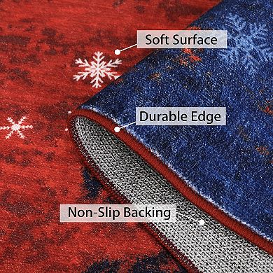 Modern Area Rug Non Slip Foldable Low Pile Ultra Thin Pet Friendly Floor Cover for Bedroom Bathroom