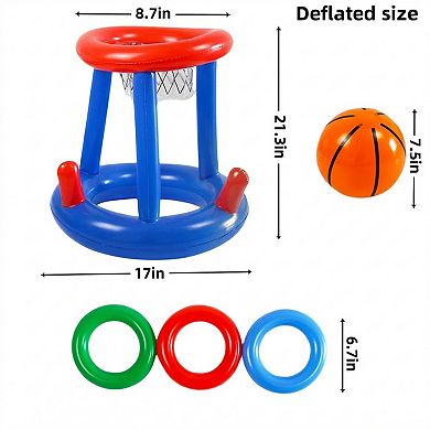 Inflatable Pool Basketball Game Set Floating Hoop Water Toy Backyard Pool Games