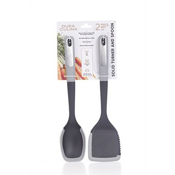 Dura Living 2 pc Silicone Kitchen Cookware Set - Solid Spoon & Slotted Turner