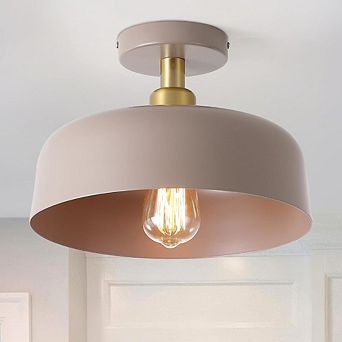 Modern Brass Accent Canopy Light