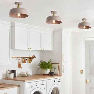 Modern Brass Accent Canopy Light