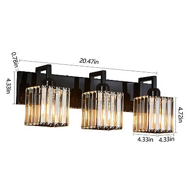 ZLAIQB 20.47" 3-Light Modern Crystal Bathroom Wall Lamp