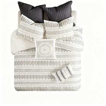 Cotton Jacquard Duvet Cover Set with Matching Shams