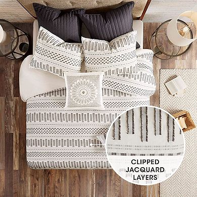 Cotton Jacquard Duvet Cover Set with Matching Shams