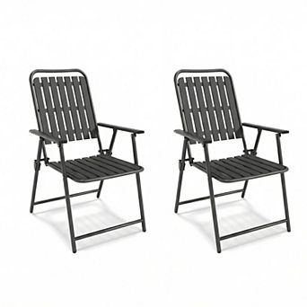 Whisen 2 pc Folding Chair, No Assembly Required