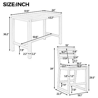 5-Piece Patio Table and Chairs Set Removable Cushions for Garden