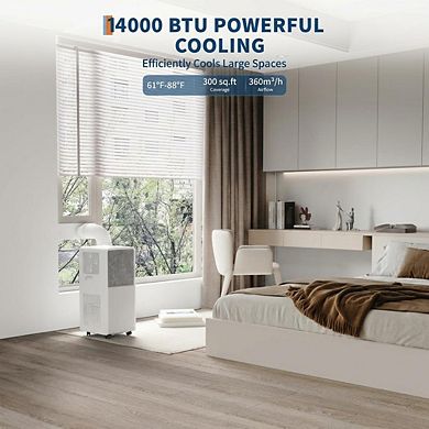 14000 BTU Portable Air Conditioners, Cooling AC Unit with Remote Control, Dehumidifier, 24 Timer