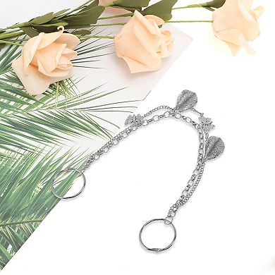 12.8" Adjustable Handbag Strap for Purses 1Pc Leaf Silver Tone