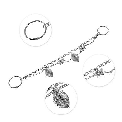 12.8" Adjustable Handbag Strap for Purses 1Pc Leaf Silver Tone