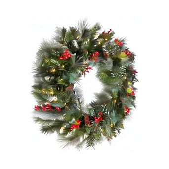 24 in Wintry Pine Flocked Christmas Wreath