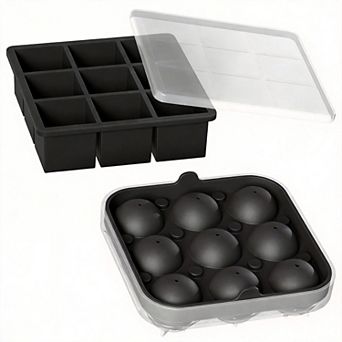 2" Ice Tray Combo Silicone Reusable 2 Pack