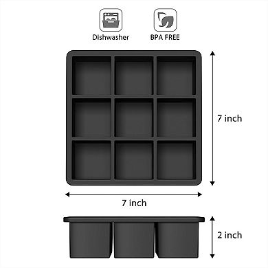 2" Ice Tray Combo Silicone Reusable 2 Pack